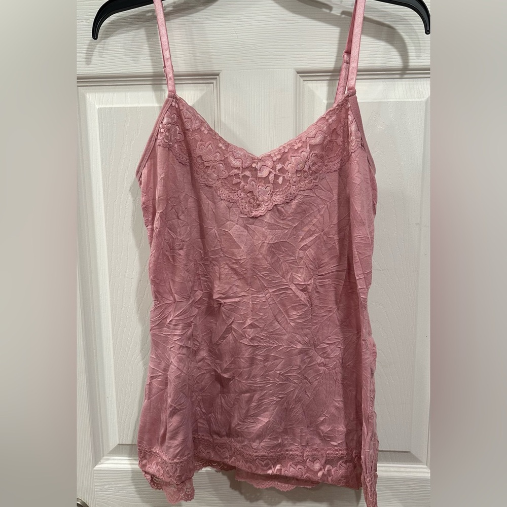 Pink lace dress Barn adjustable strap Cami size XL